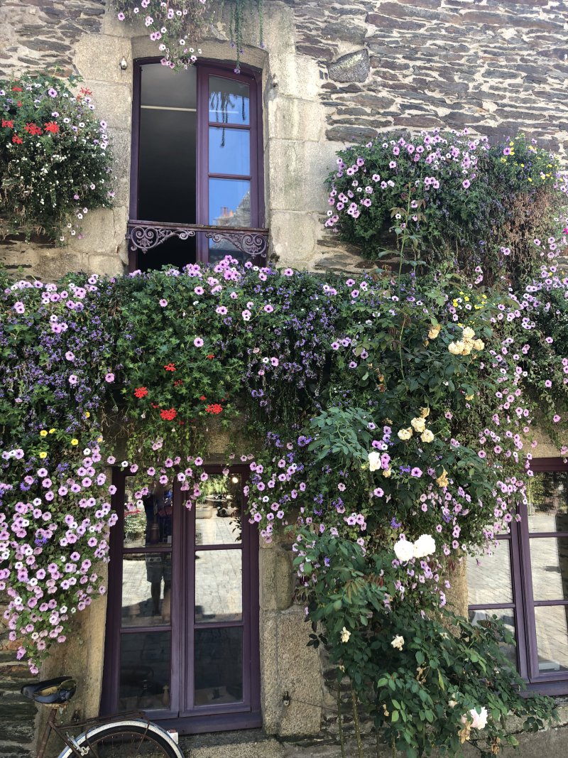Rochefort-en-Terre, Frankreich tolle Blumen Rochefort-en-Terre, Frankreich tolle Blumen